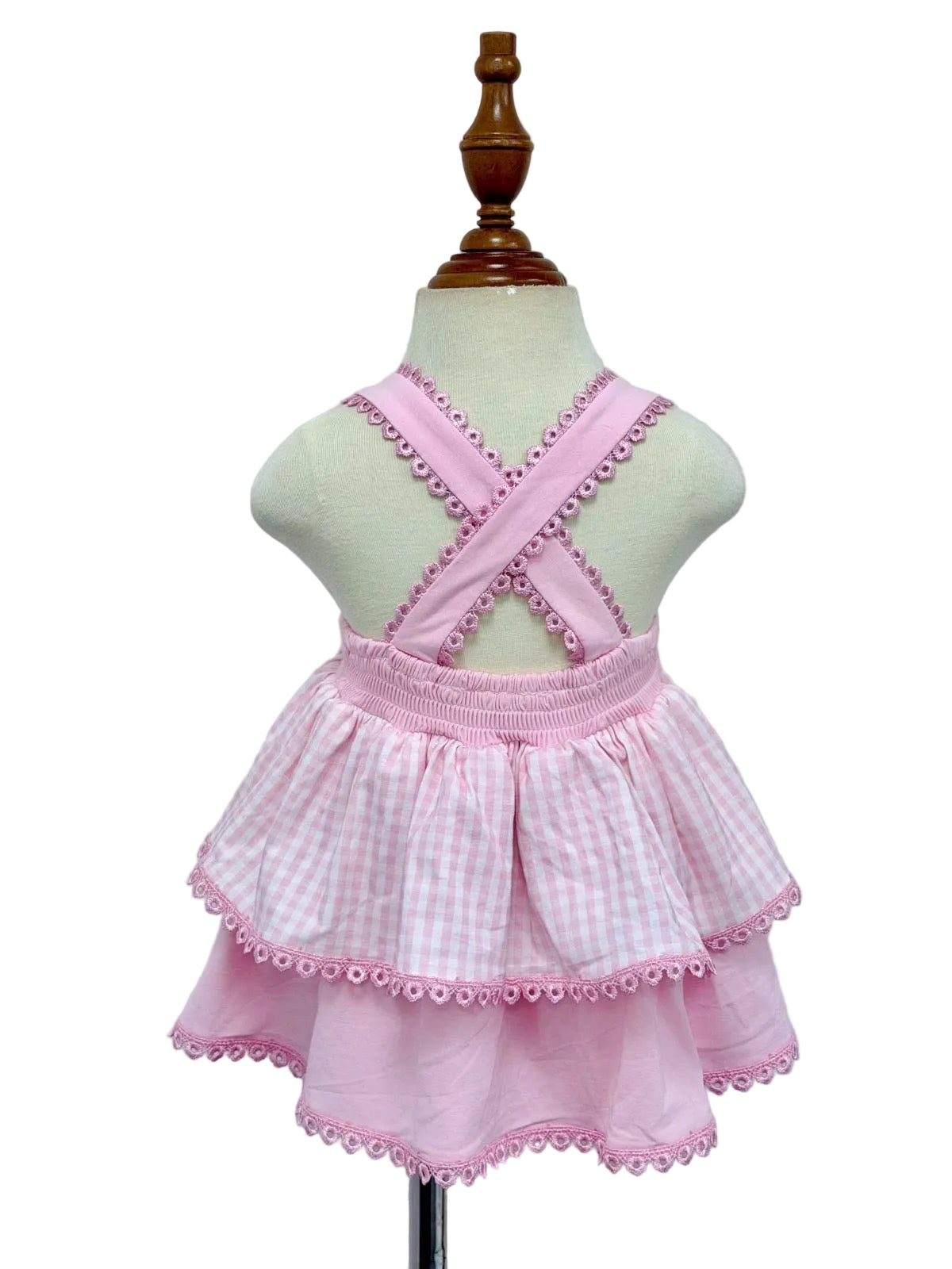 French Knot Magical Ears Gingham Skirted Bubble