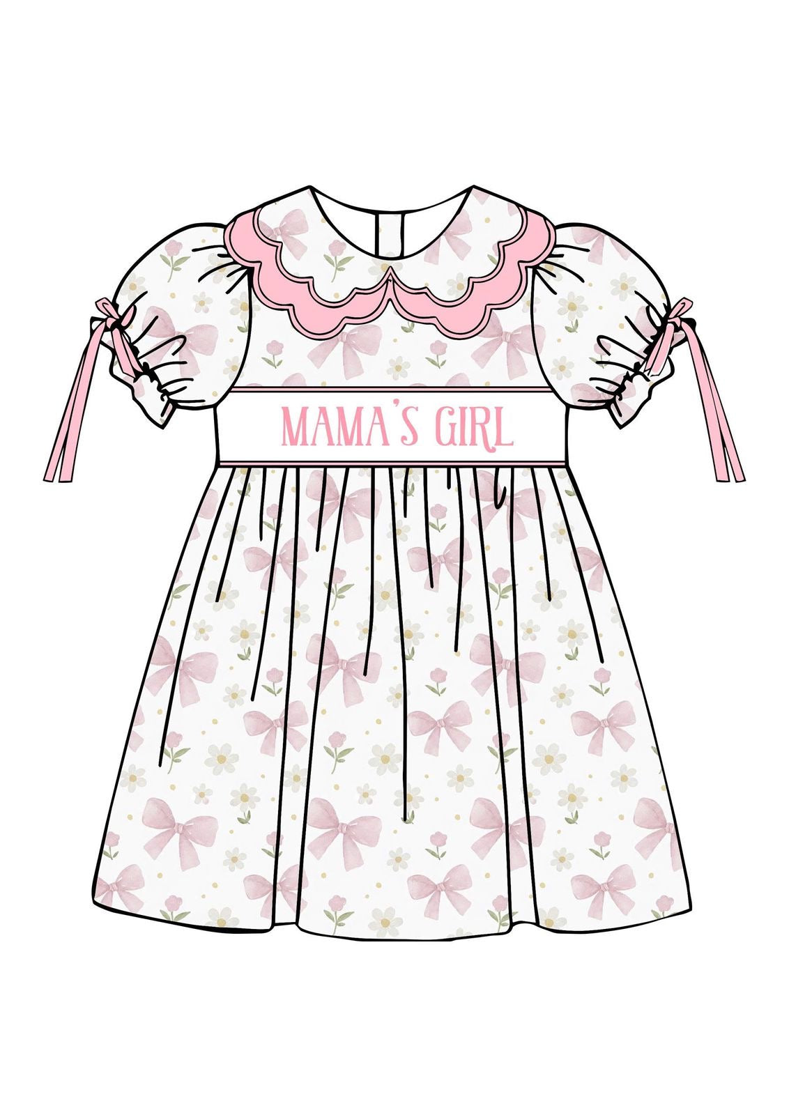 Smocked Mama's Girl Bow Dress