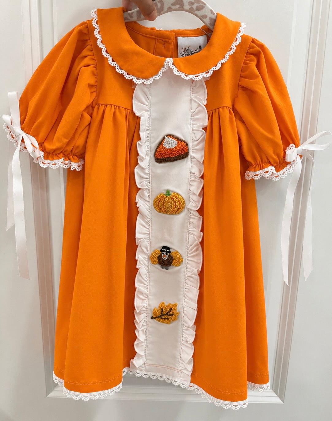 French Knot Pumpkin Love Dress with Bows