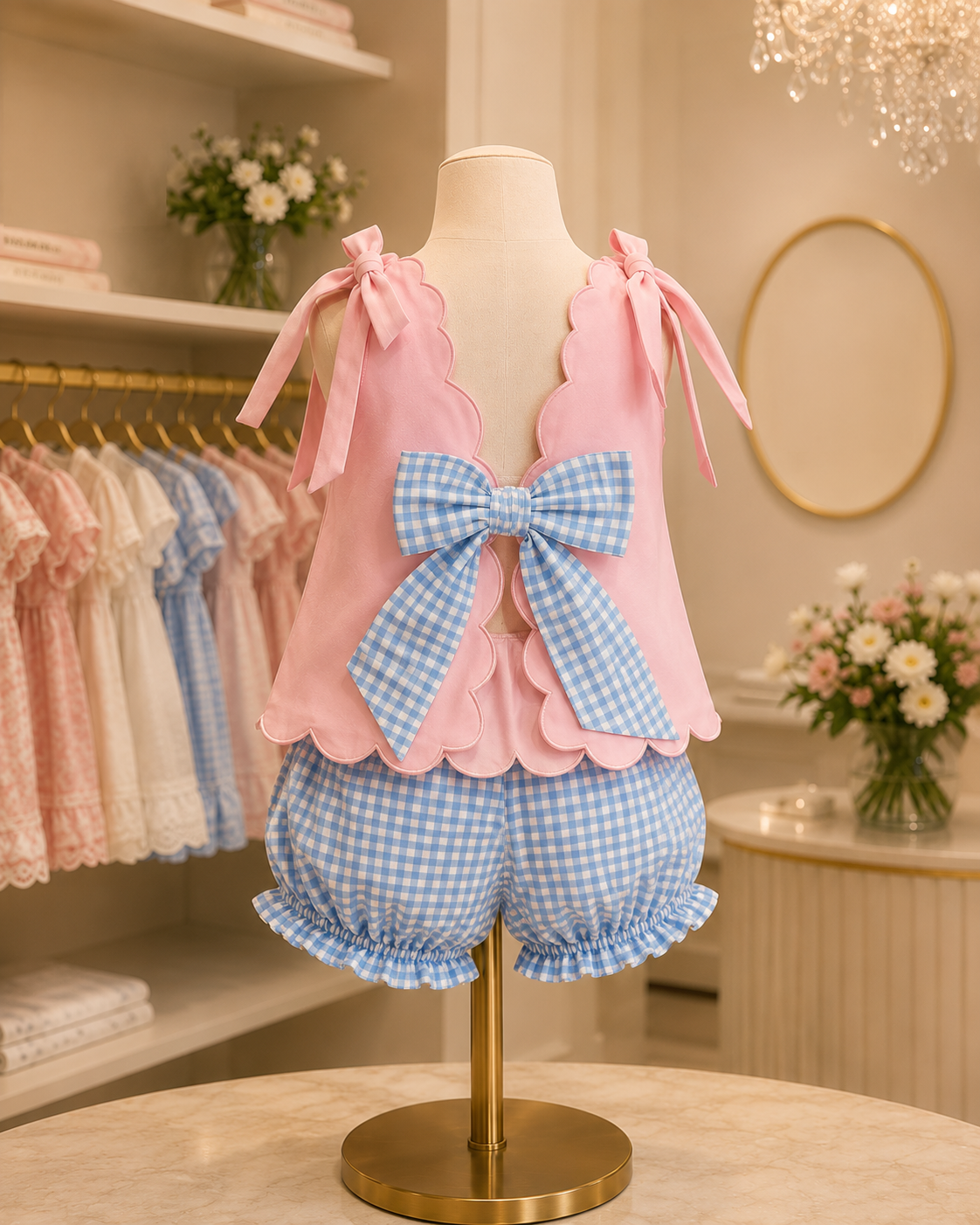 Classic Apple Gingham Bloomer Set ( ETA Early August)