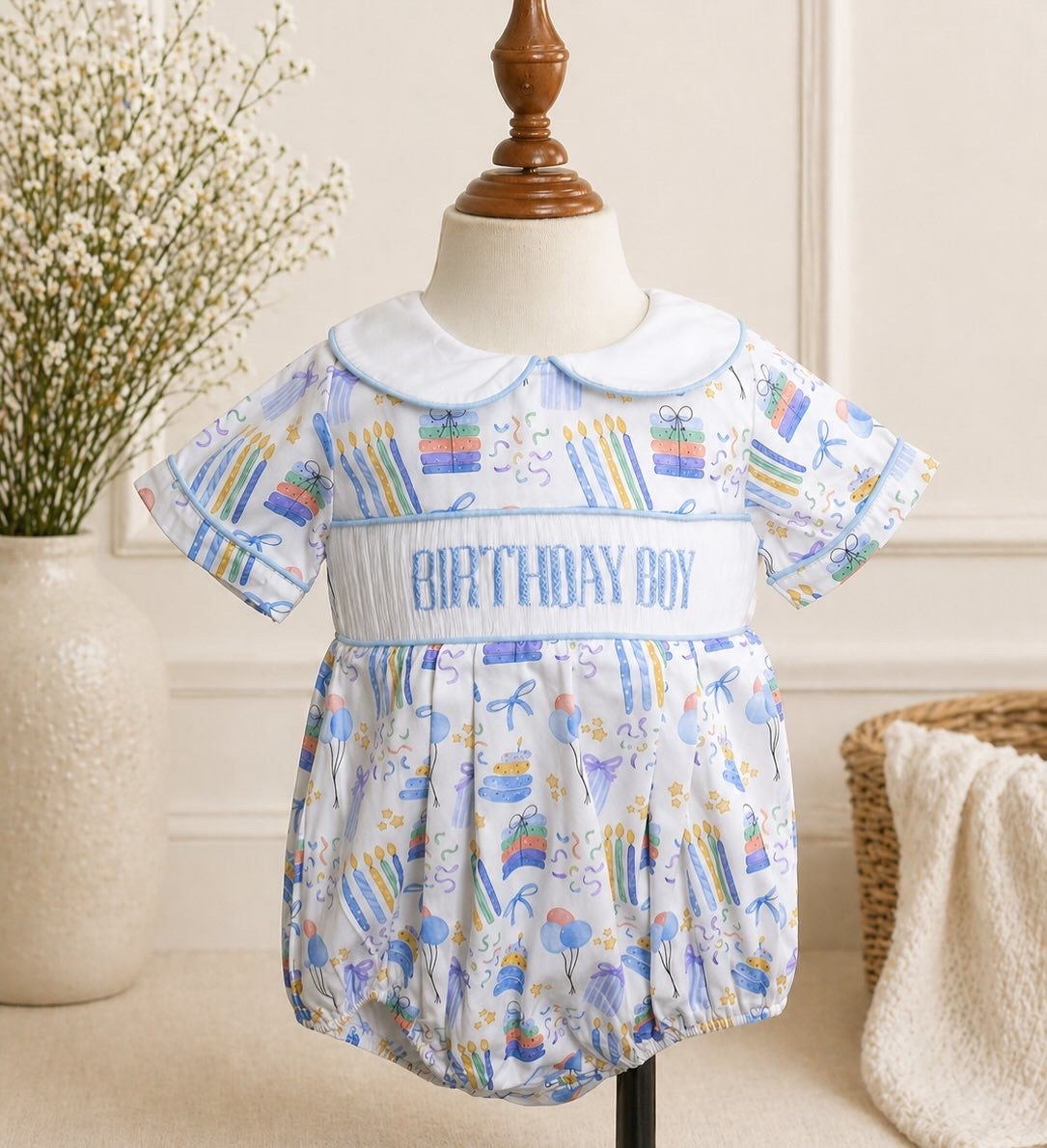 Smocked Birthday Boy Bubble