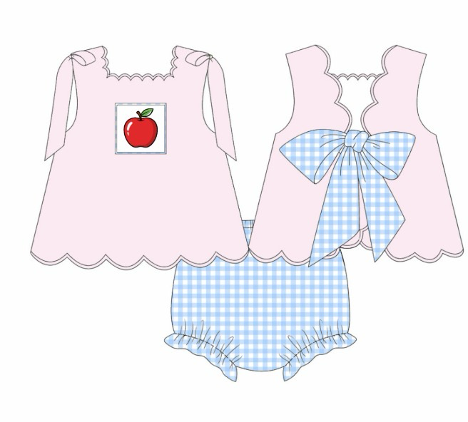 Classic Apple Gingham Bloomer Set ( ETA Early August)