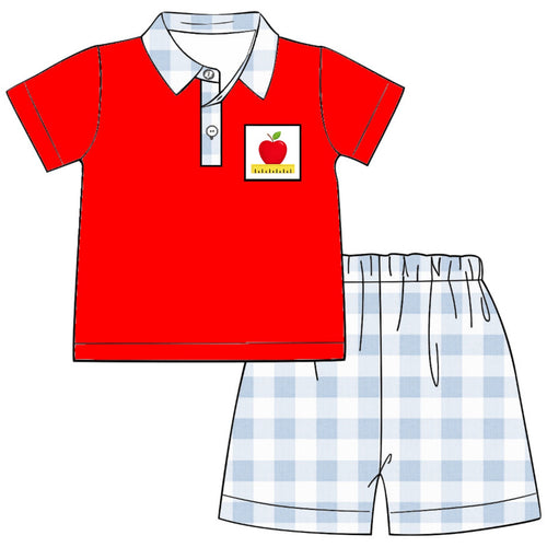 Classic Apple Boy Gingham Short Set ( ETA Early August)