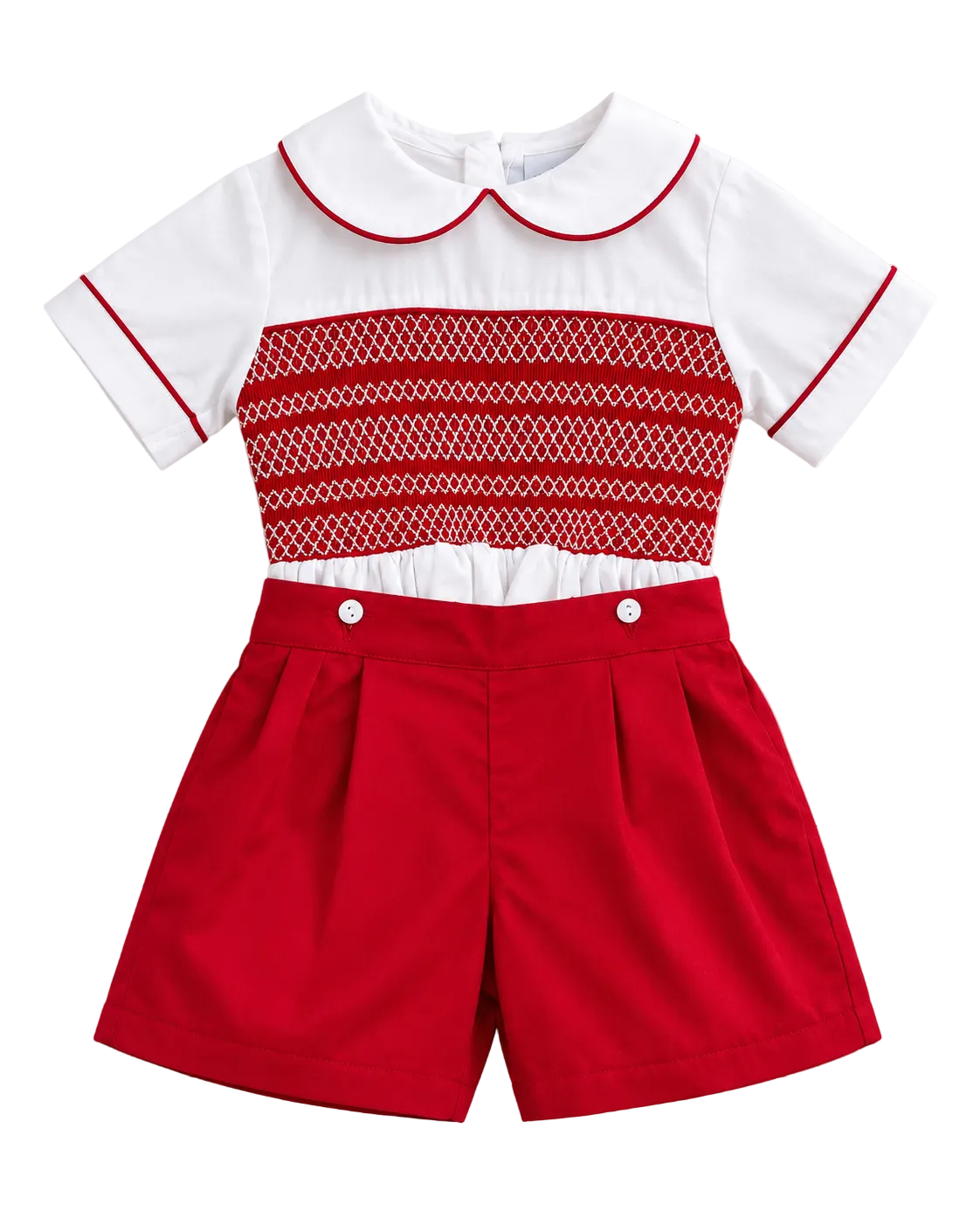 Classic Smocked Boy short Set
