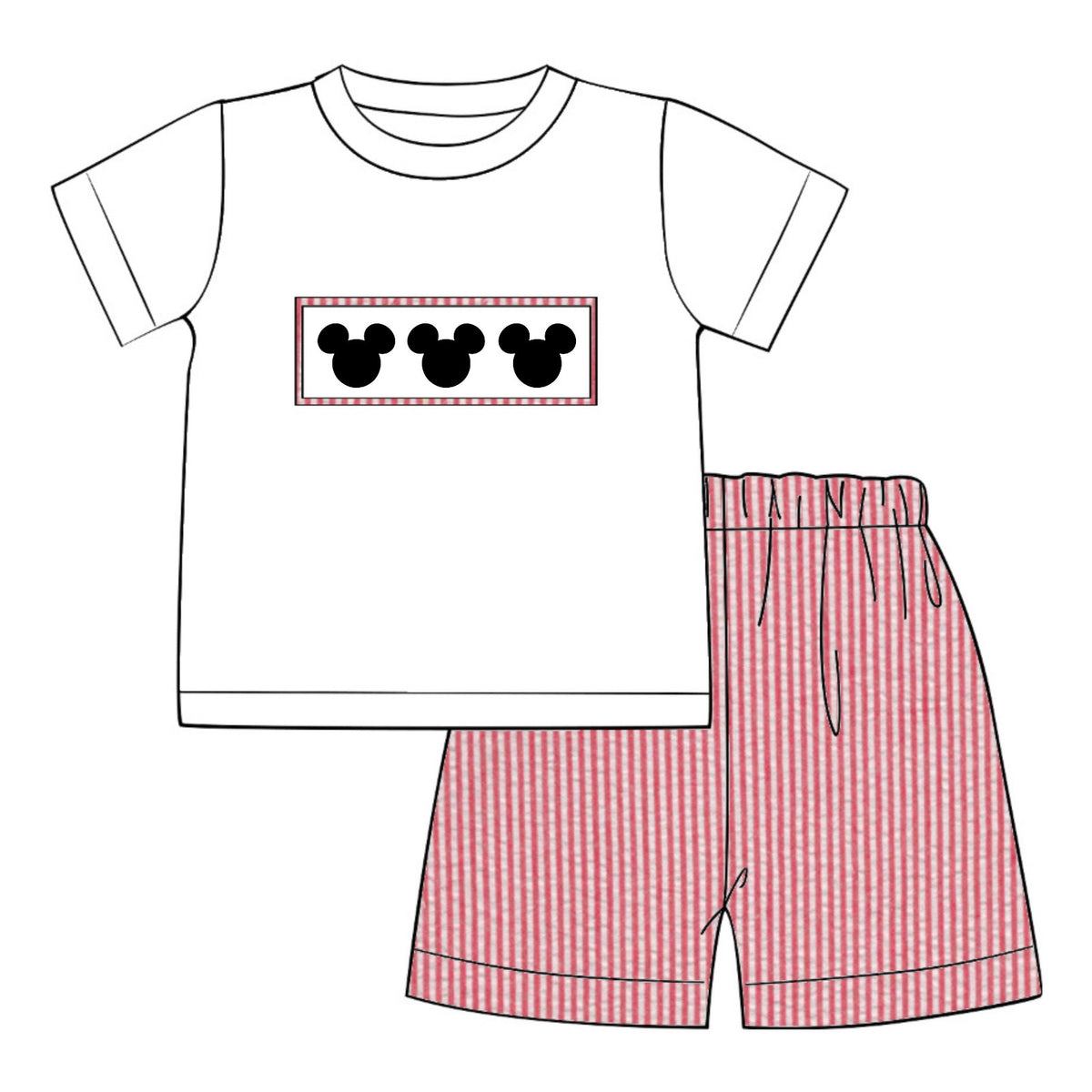 Smocked Magical Ears Boy Short Set