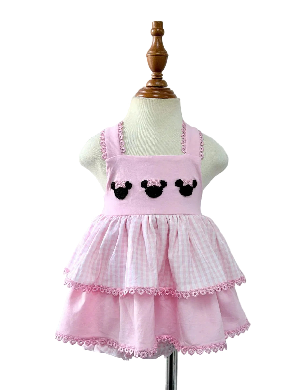 French Knot Magical Ears Gingham Skirted Bubble