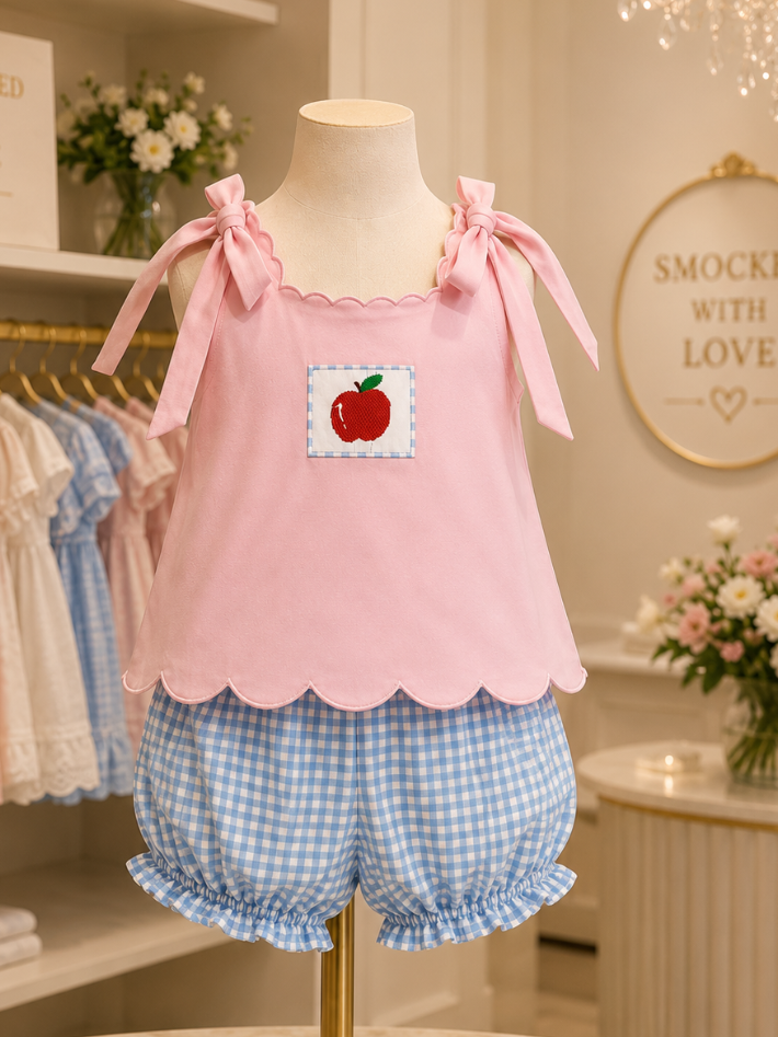 Classic Apple Gingham Bloomer Set ( ETA Early August)