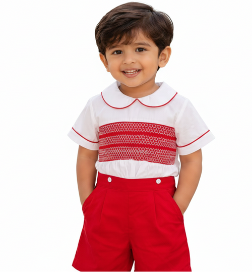 Classic Smocked Boy short Set