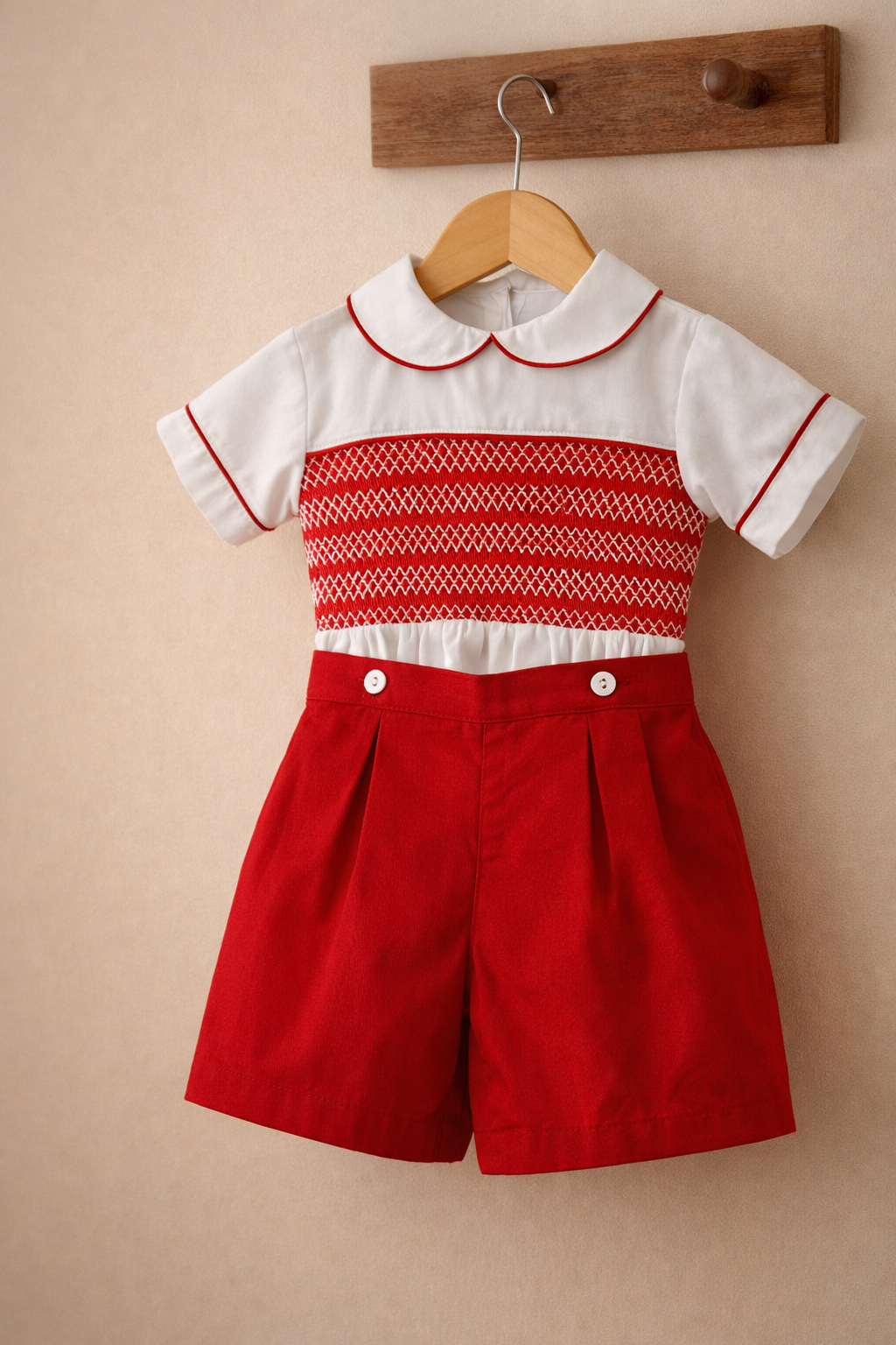Classic Smocked Boy short Set