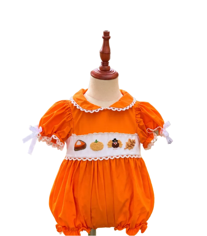French Knot Pumpkin Love Bubble with Bows