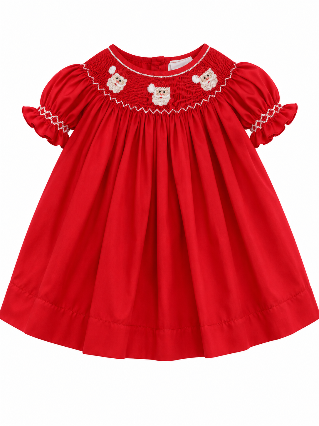 Santa Claus Smocked Christmas Bishop Dress