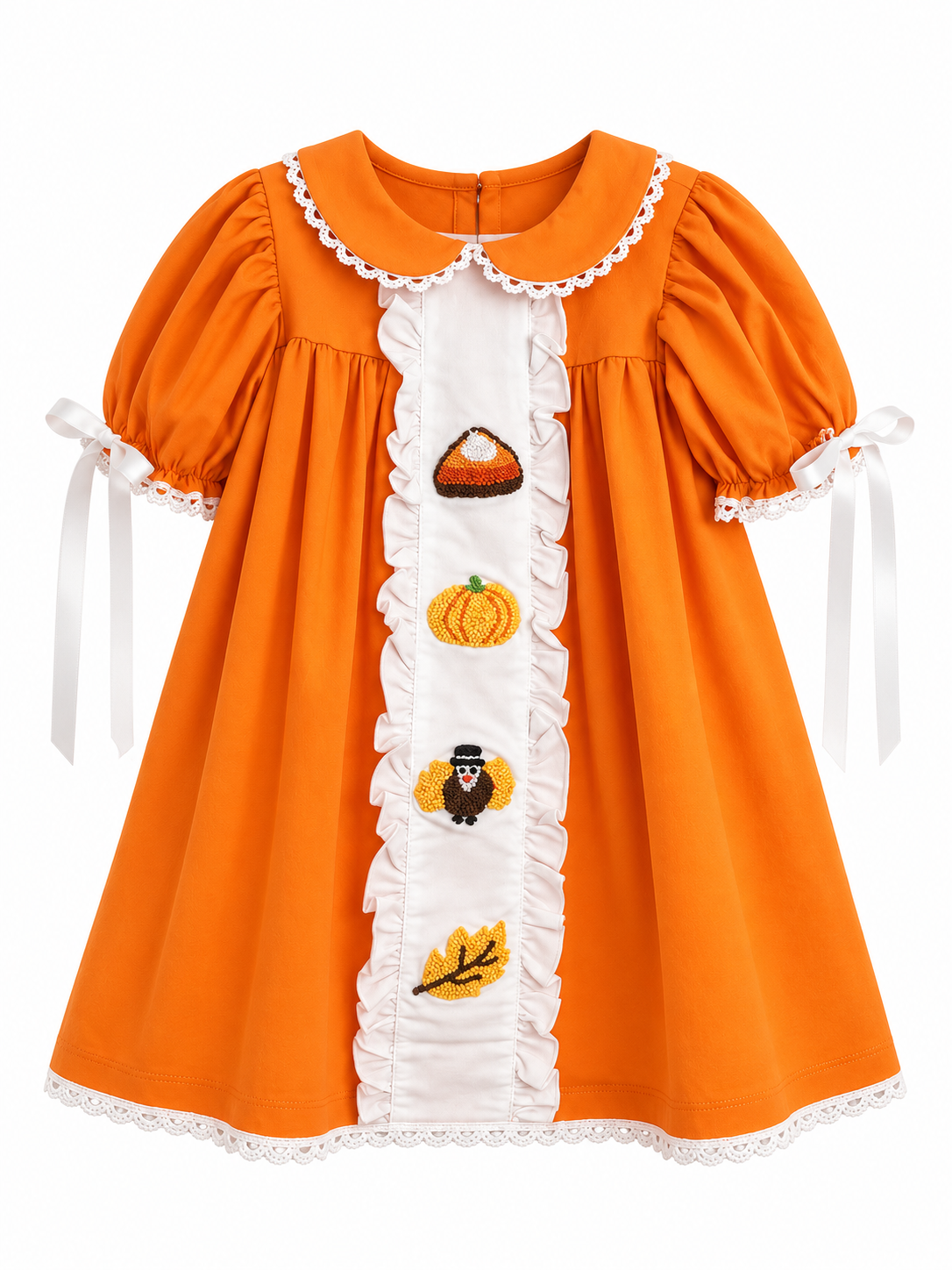 French Knot Pumpkin Love Dress with Bows