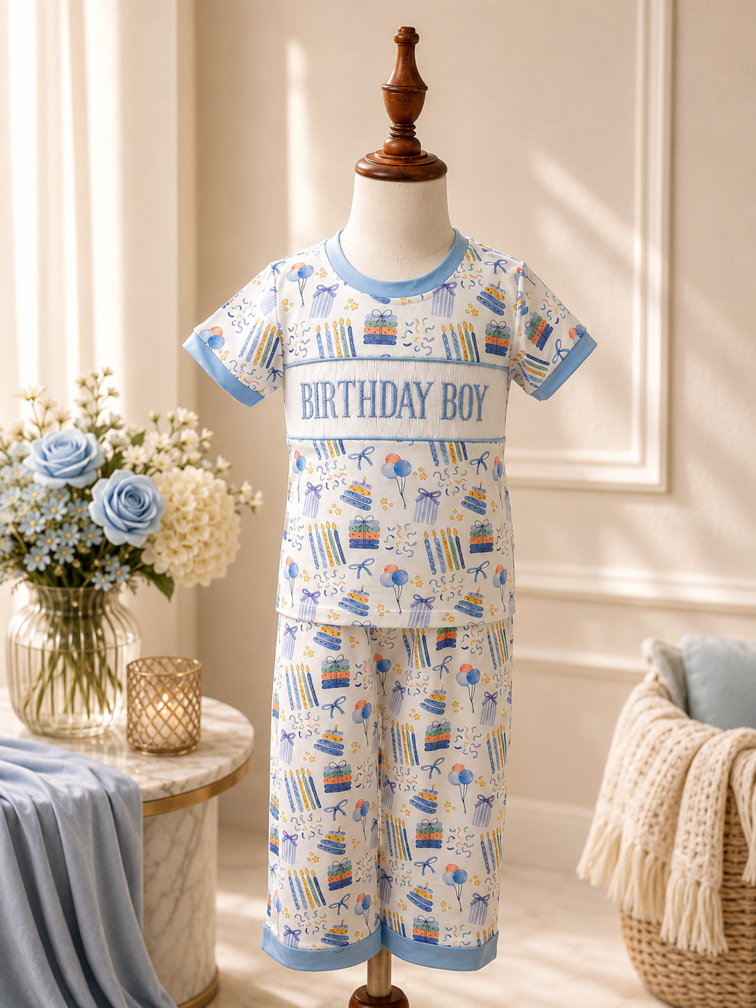 Smocked Birthday Boy Lounge Set