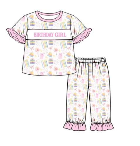 Smocked Birthday Girl Lounge Set