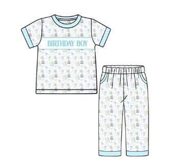 Smocked Birthday Boy Lounge Set