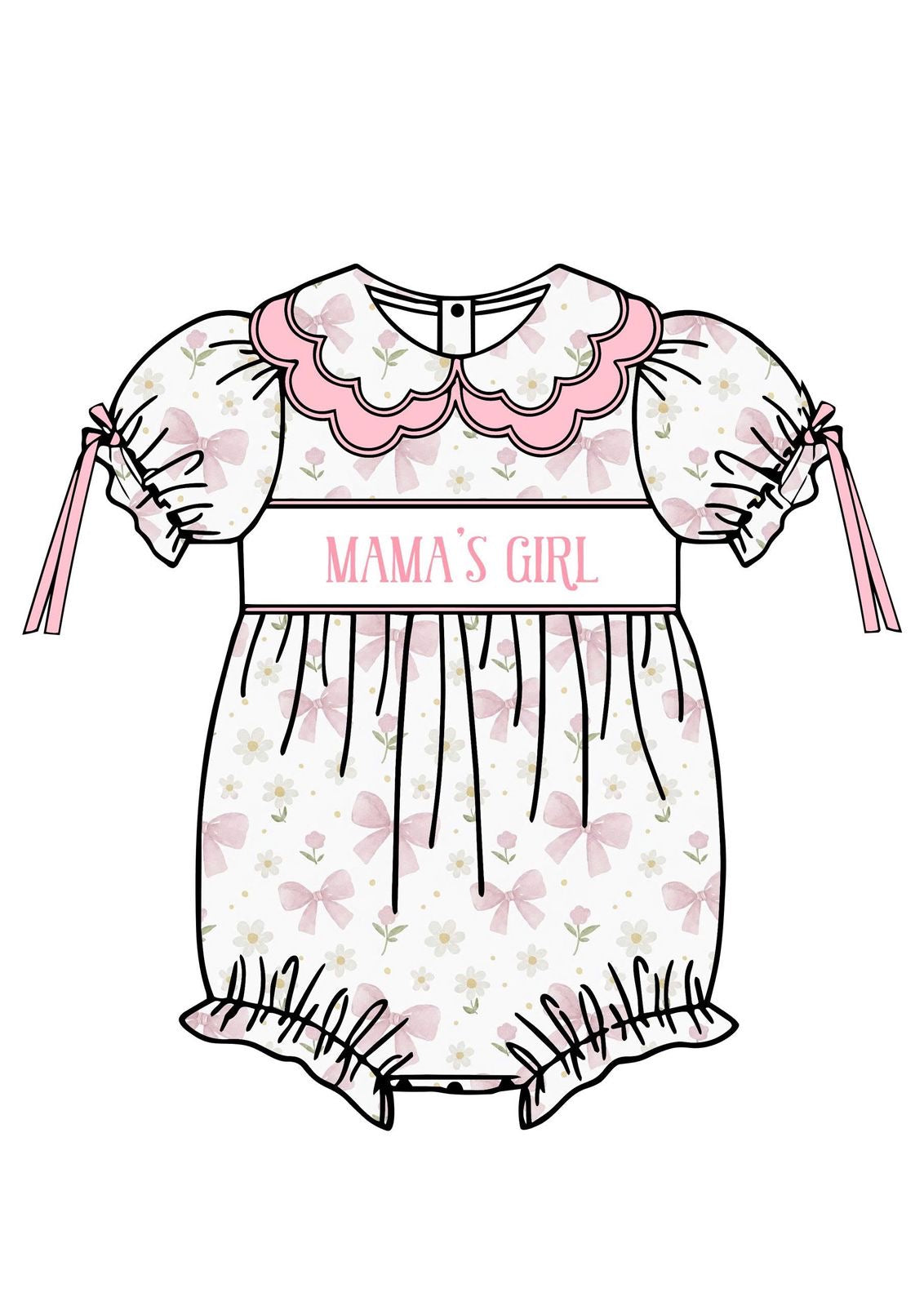 Smocked Mama's Girl Bow Bubble